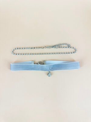 Collier Ras cou strass et velour