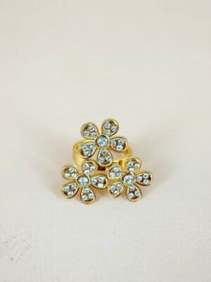 Bague Fleurs en acier inoxydable