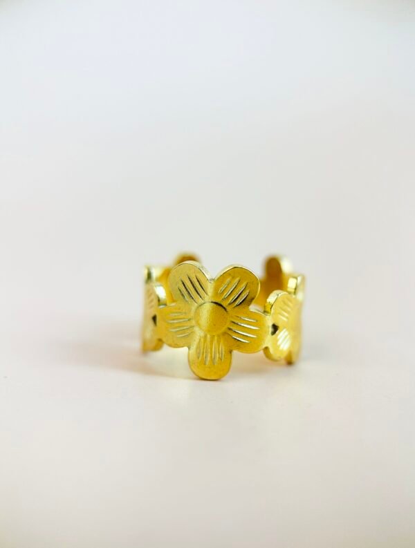 Bague Fleur Acier inoxydable