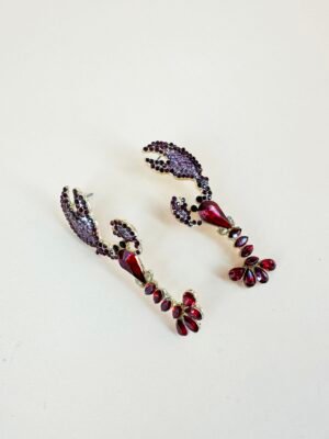 Boucles d’oreilles homard en strass