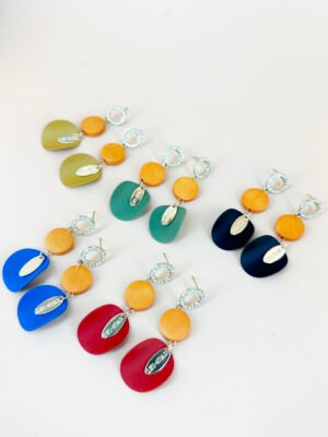 Lot de 12 Boucles d’oreilles pendantes colorées
