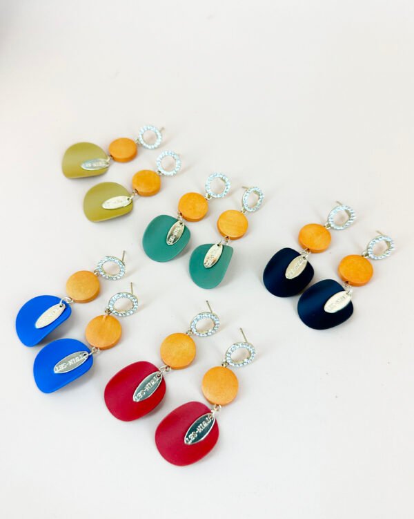 Lot de 12 Boucles d'oreilles pendantes colorées