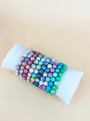 Lot de 12 Bracelets Perles colorées