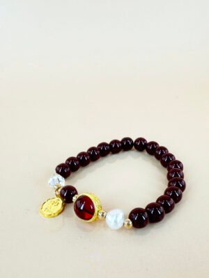 Bracelet Perles pierre rouge