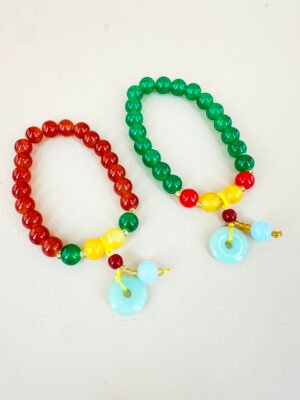 Bracelet Perles et Pendentif style Jade