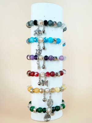 Lot de 12 Bracelets Perles avec charms