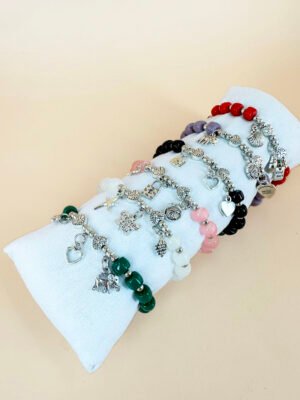 Lot de 12 Bracelets Perles avec charms