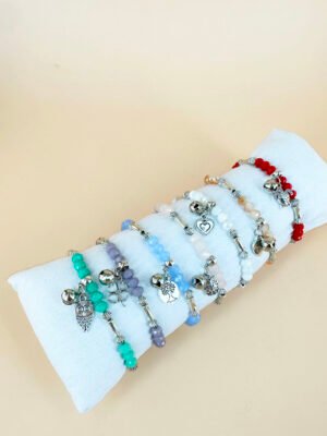 Lot de 12 Bracelets Perles avec charms