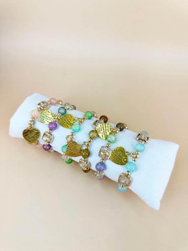 Lot de 12 Bracelets Perles avec charms coeur