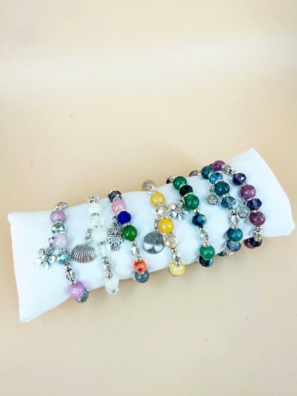 Lot de 12 Bracelets Perles avec charms