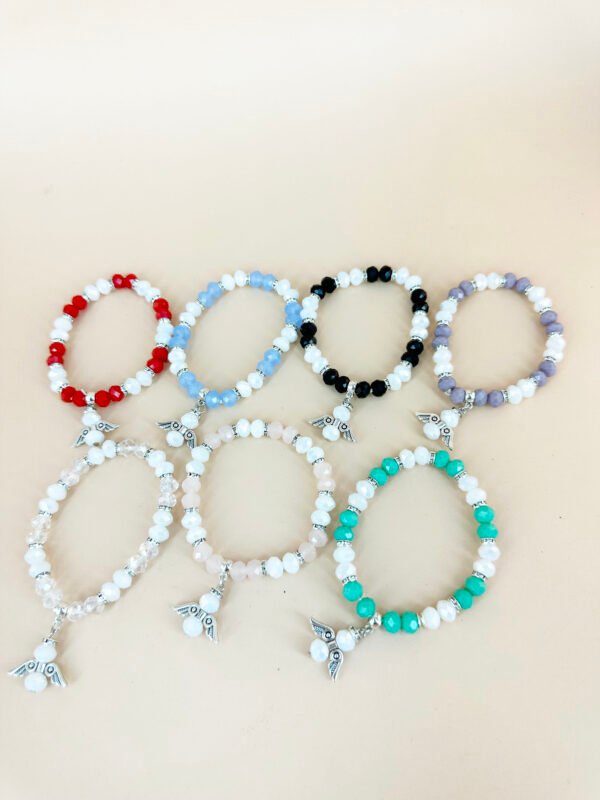 Lot de 12 Bracelets Perles avec charms Ange