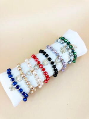 Lot de 12 Bracelets Perles avec charms