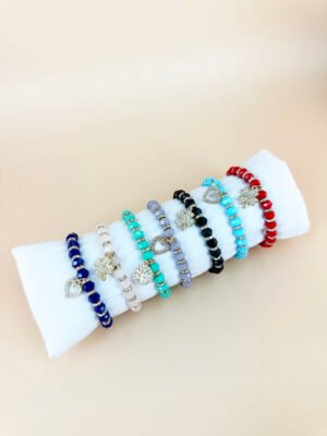 Lot de 12 Bracelets Perles avec charms
