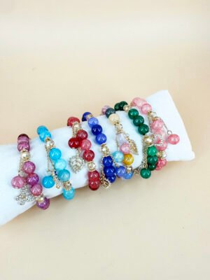 Lot de 12 Bracelets Perles avec charms