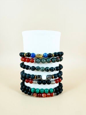 Lot de 12 Bracelets pierre mixte