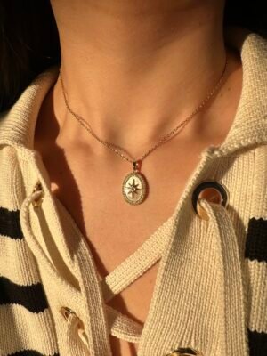 Collier nacre étoile en acier inoxydable