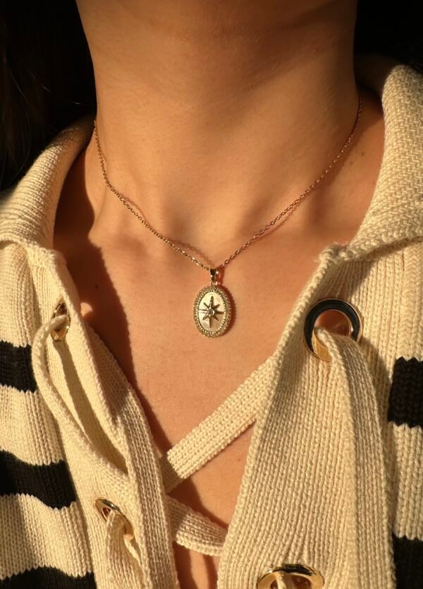 Collier nacre étoile en acier inoxydable