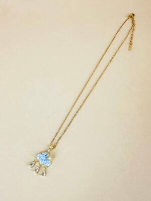 Collier nuage strass en acier inoxydable