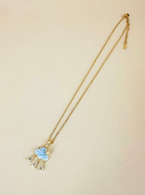 Collier nuage strass en acier inoxydable – Image 2