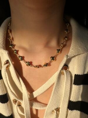 Collier trèfle en acier inoxydable