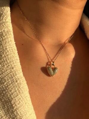 Collier coeur en acier inoxydable