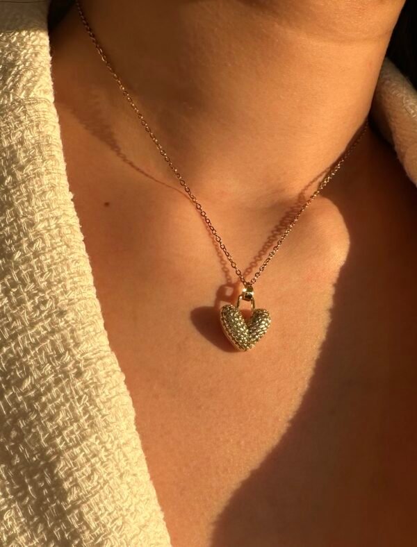 Collier coeur en acier inoxydable