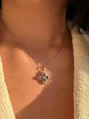 Collier strass en acier inoxydable