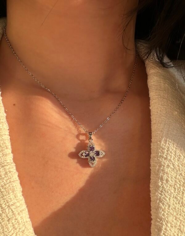 Collier strass en acier inoxydable