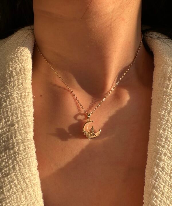 Collier lune en acier inoxydable