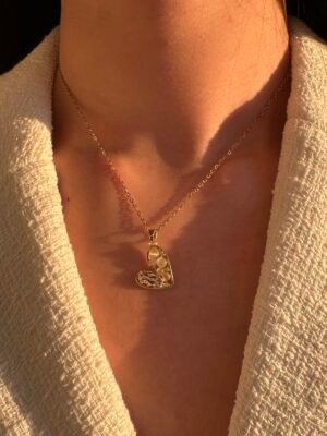 Collier coeur en acier inoxydable