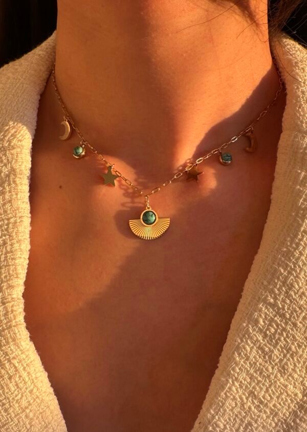 Collier charms en acier inoxydable