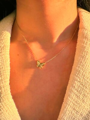 Collier Papillon en acier inoxydable