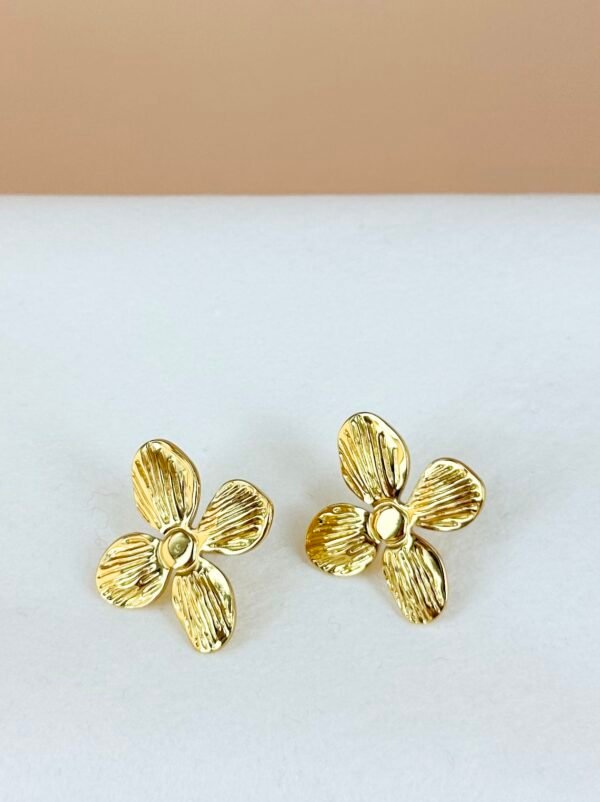 Boucles d'oreilles fleurs en acier inoxydable
