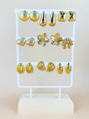 Ensemble lot Boucles d’oreilles acier inoxydable avec présentoir