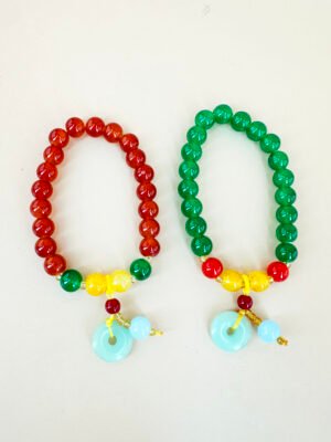 Bracelet Perles et Pendentif style Jade