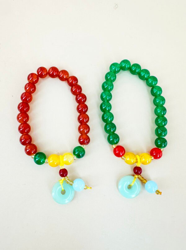 Bracelet Perles et Pendentif style Jade – Image 2