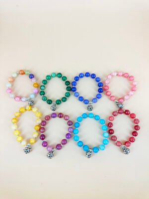 Lot de 12 Bracelets Perles avec grelot