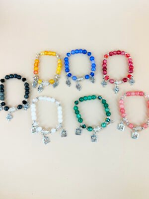 Lot de 12 Bracelets Perles avec charms
