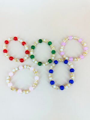 Lot de 12 Bracelets Perles