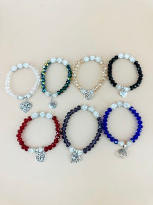 Lot de 12 Bracelets Perles avec charms