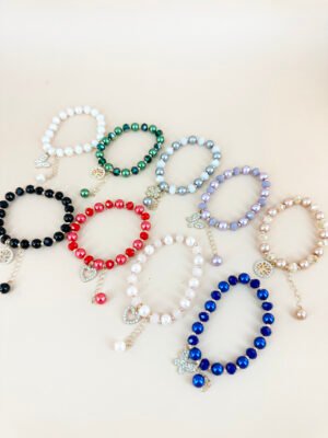 Lot de 12 Bracelets Perles avec charms