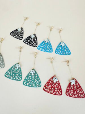 Lot de 12 Boucles d’oreilles pendantes colorées