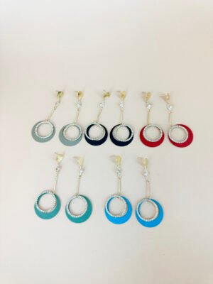 Lot de 12 Boucles d’oreilles pendantes colorées