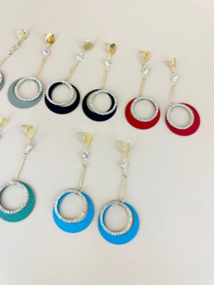 Lot de 12 Boucles d’oreilles pendantes colorées