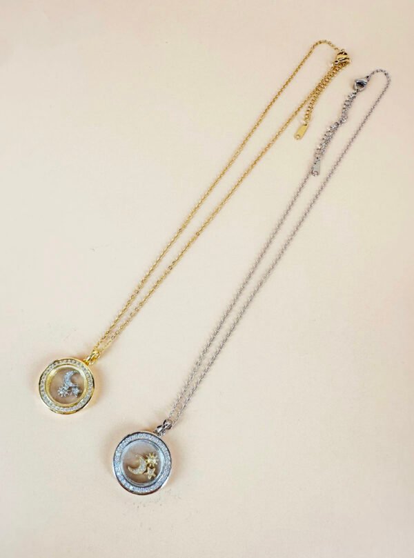 Collier lune étoile en acier inoxydable – Image 3