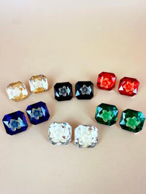 Boucles d’oreilles cristal fleurs