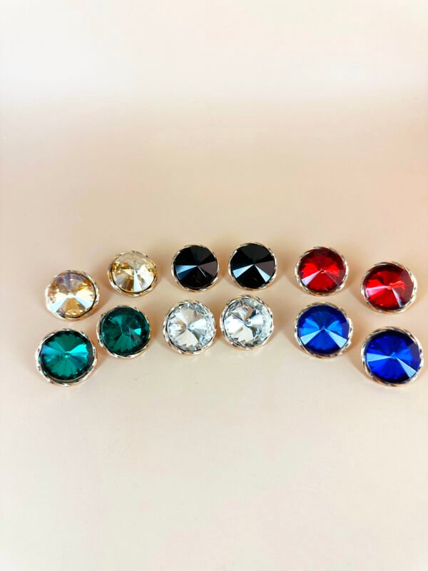 Boucles d'oreilles cristal rond – Image 4