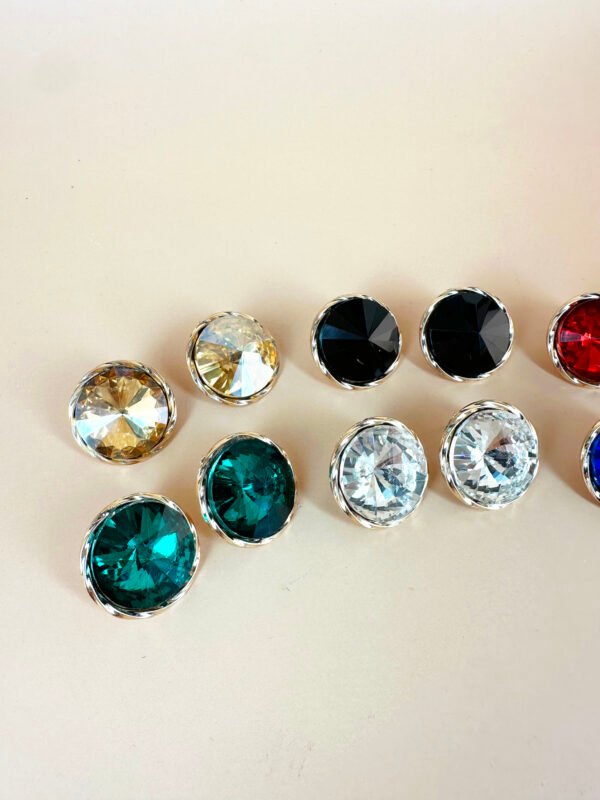 Boucles d'oreilles cristal rond – Image 3