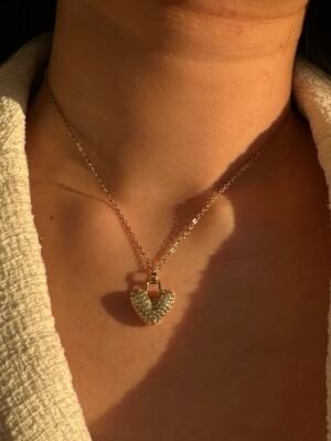 Collier coeur en acier inoxydable