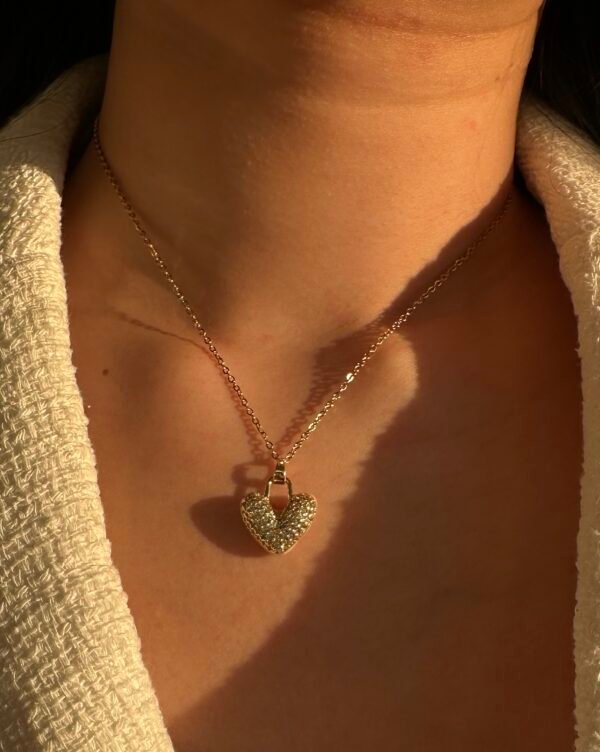 Collier coeur en acier inoxydable – Image 2